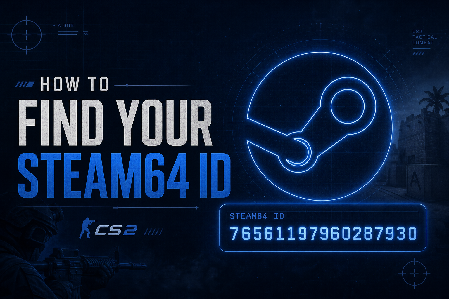 How to find your Steam64 ID for CS2 - guide cover image